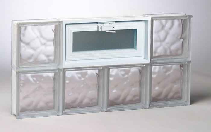 Wavy Pattern Glass Block Window