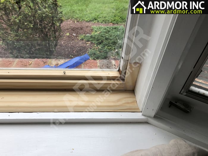 Pella_Rotten_Window_Frame_Repair_in_Hamilton_Township_PA_in_process