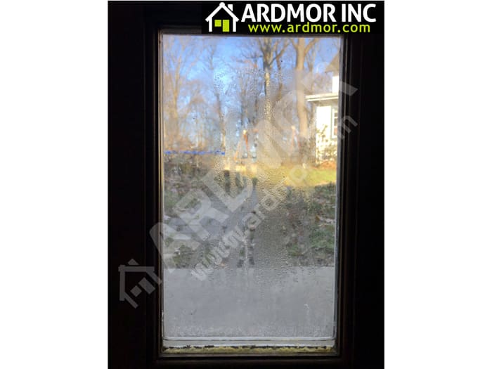 Door_Sitelite_Foggy_Glass_Replacement_Blue_Bell_PA_before Door_Sitelite_Foggy_Glass_Replacement_Blue_Bell_PA_before